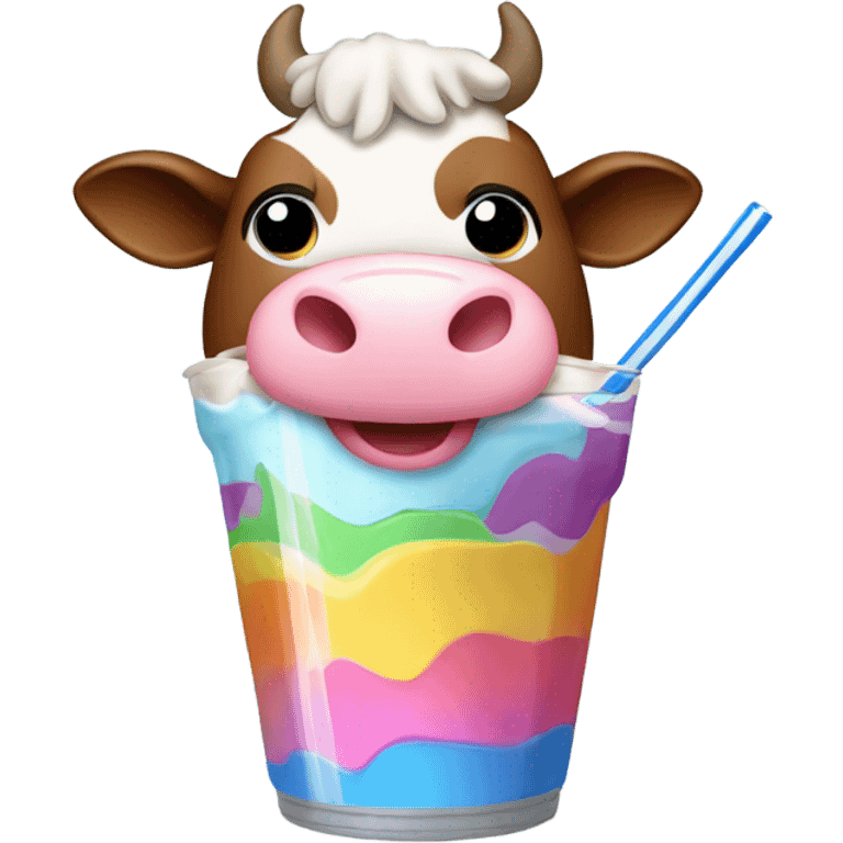 Cow drinking a milkshake  emoji