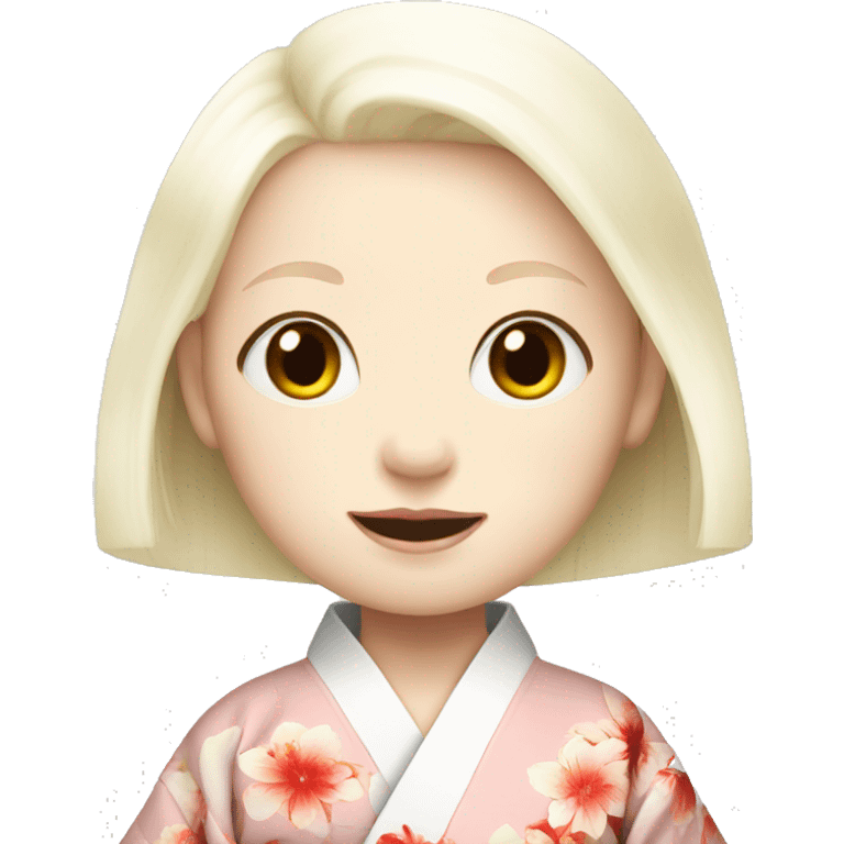 albino girl wearing a kimono  emoji