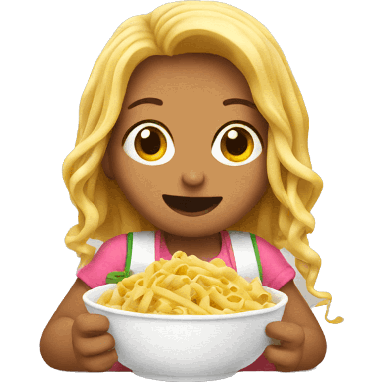 girl eating pasta  emoji