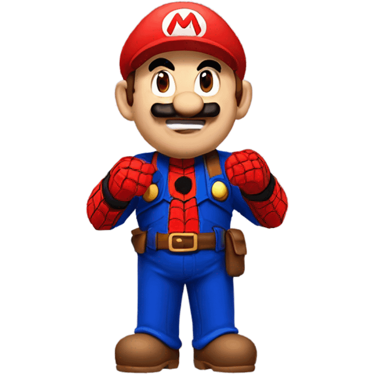 Mario with spider-man emoji