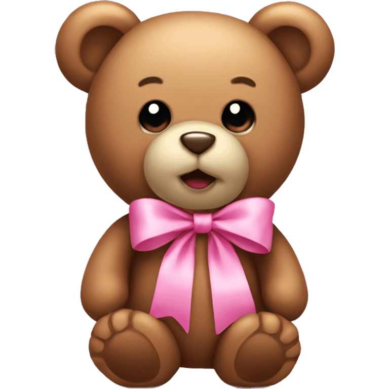 Teddy bear with pink bow emoji