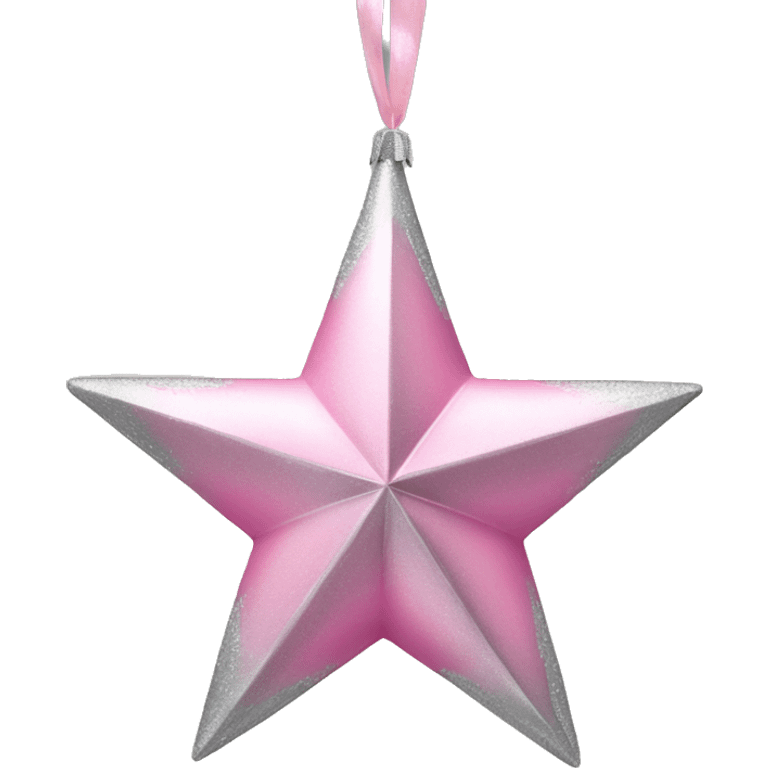 Pink and silver christmas decoration star emoji