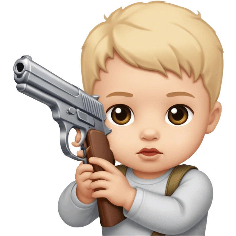 Baby with a gun emoji