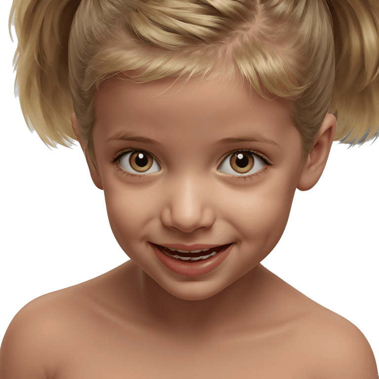 smiling blonde girl portrait emoji