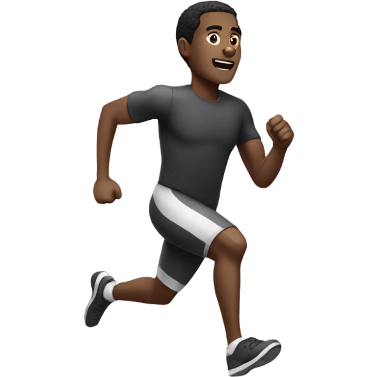 black and white man running emoji