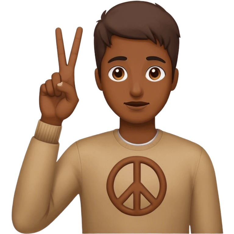 face holding up a peace sign with embarrassment  emoji