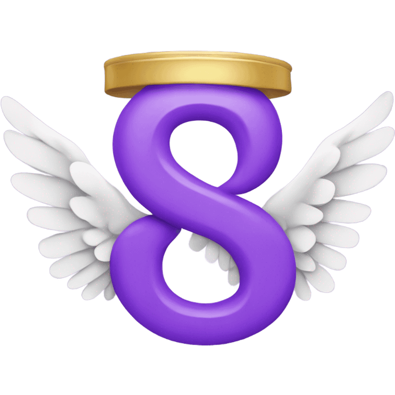 Purple letter S with angel wings emoji