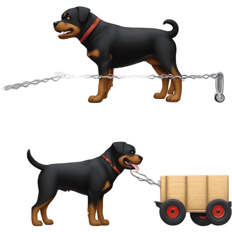 Rottweiler pulling a trailer  emoji