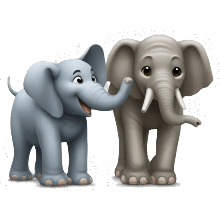 Un éléphant et un chien  emoji