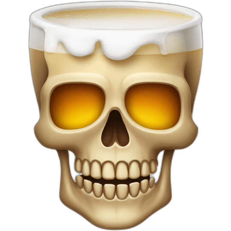 A skull with moustaches and a beer emoji