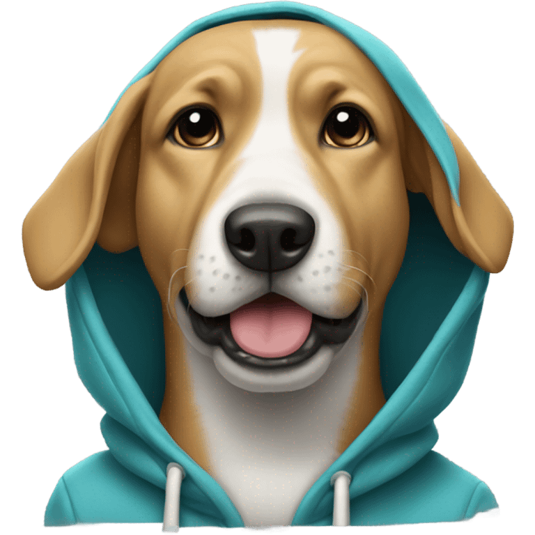 Dog wearing hoodie emoji