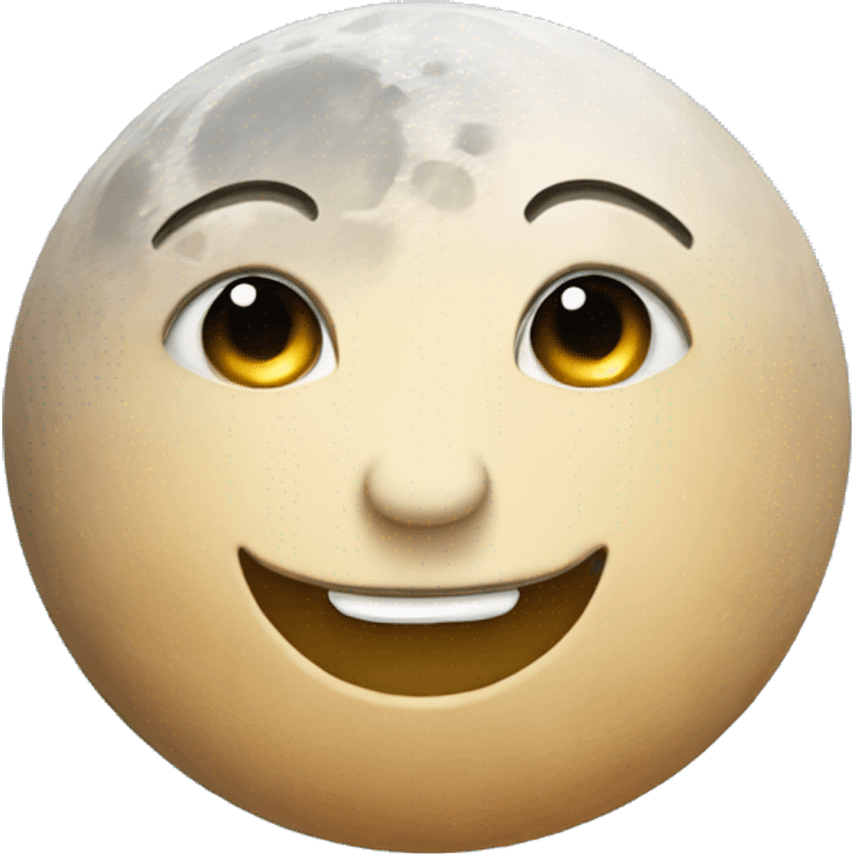 Moon astrology symbol with cute face emoji