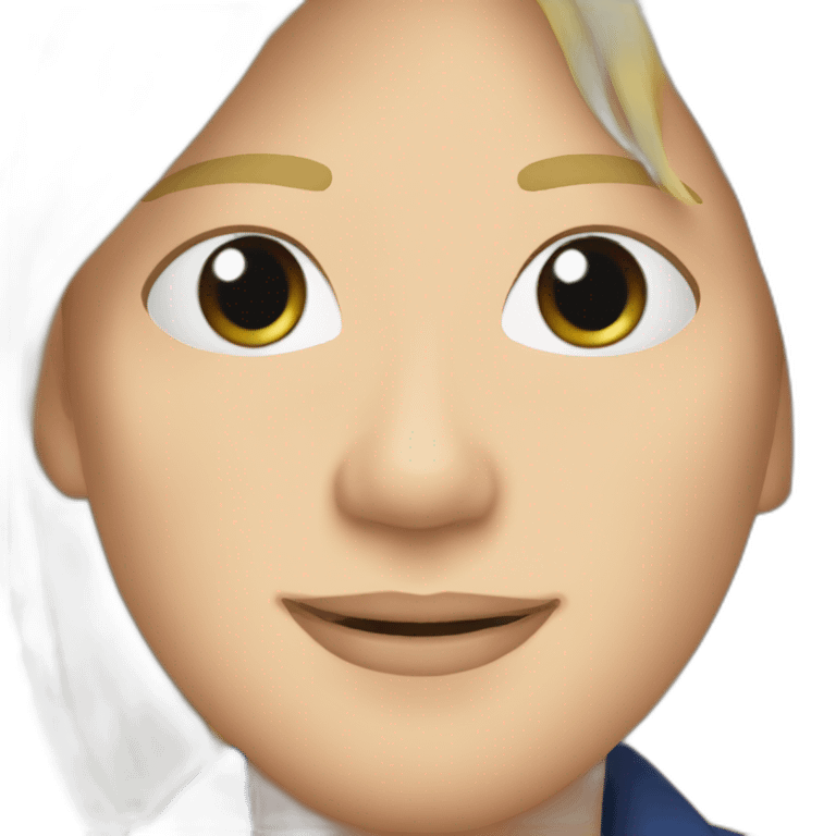 Marine lePen avec un voil emoji