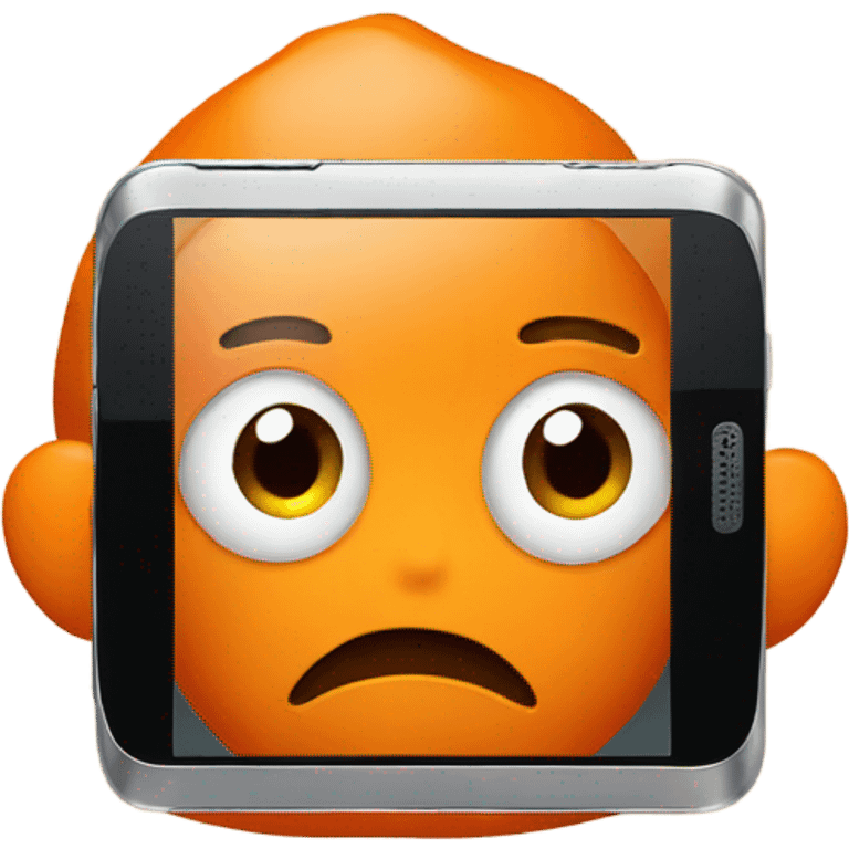 Worried Orange smartphone  emoji