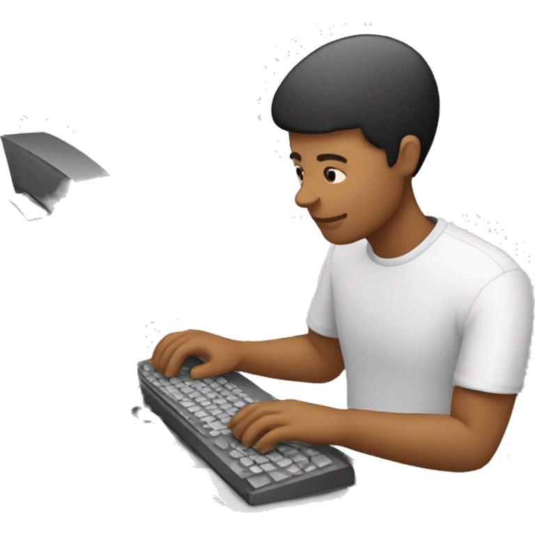 person typing on computer emoji