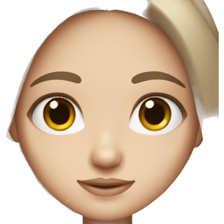 Girl with brown hair and brown eyes and white skin emoji