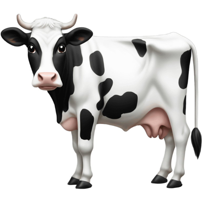 Cow on cow white and black emoji