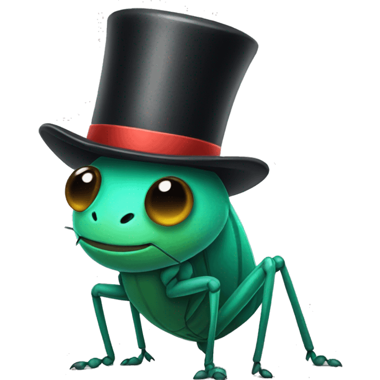 Cricket wearing a top hat emoji