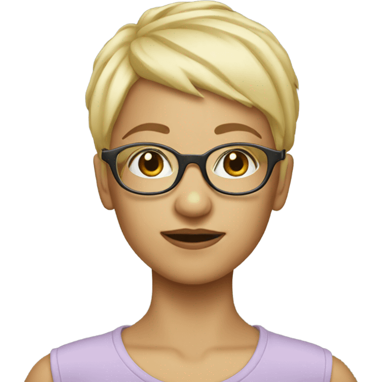 Blonde pixie with glasses emoji