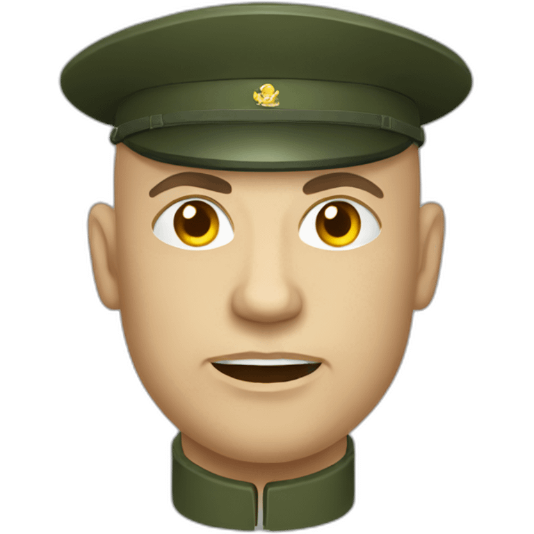 bald aggressive Russian military emoji