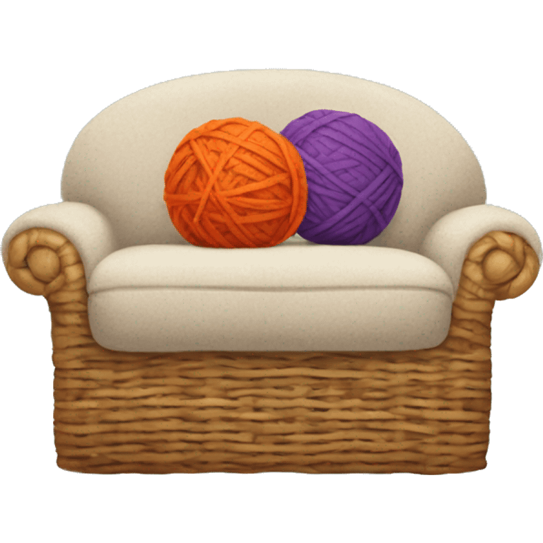 Cozy sofa + yarn ball basket emoji