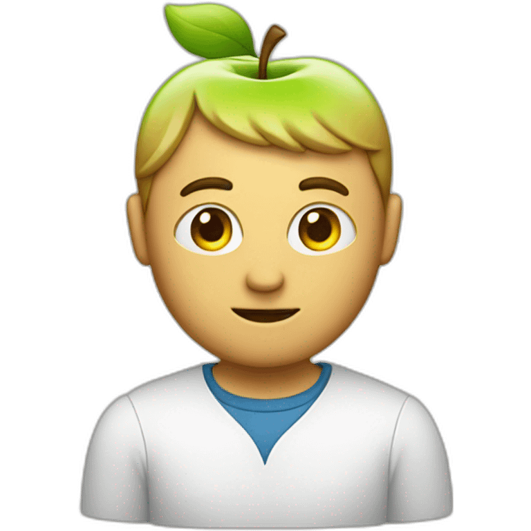 Man with apple for a head emoji