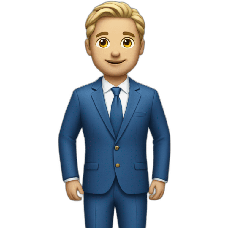 Real estate agent in blue suit emoji