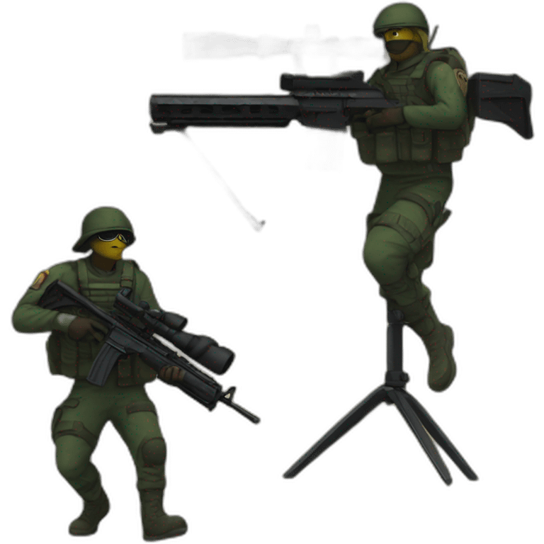 2 snipers crossing opposite shadow emoji