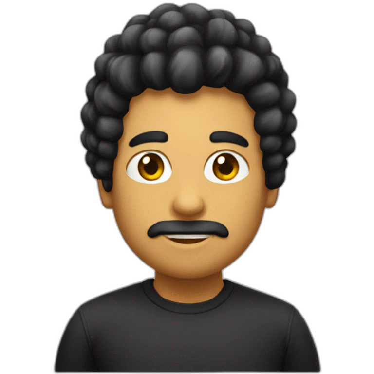 Pitufo de pelo largo y negro emoji