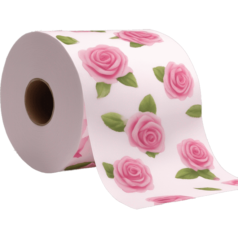 Light pink rose print toilet paper  emoji