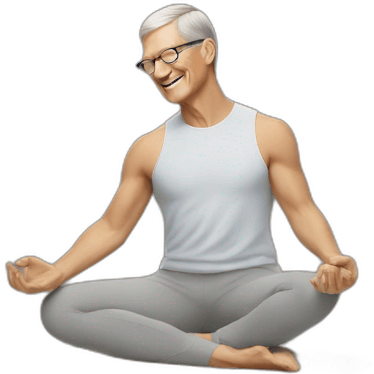 tim cook doing yoga emoji