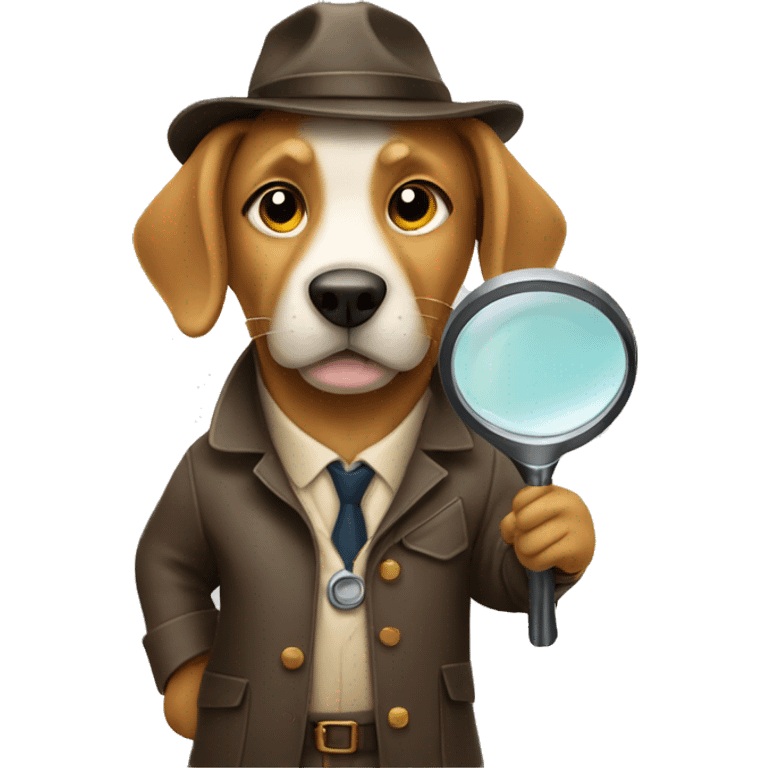 dog detective holding a magnifying glass emoji