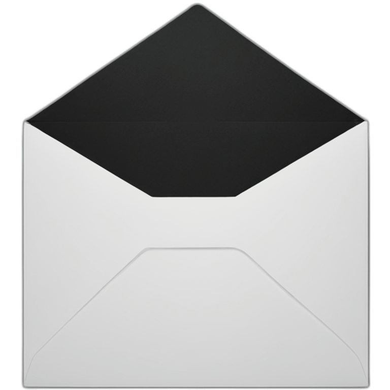 Black color envelope with stamp emoji