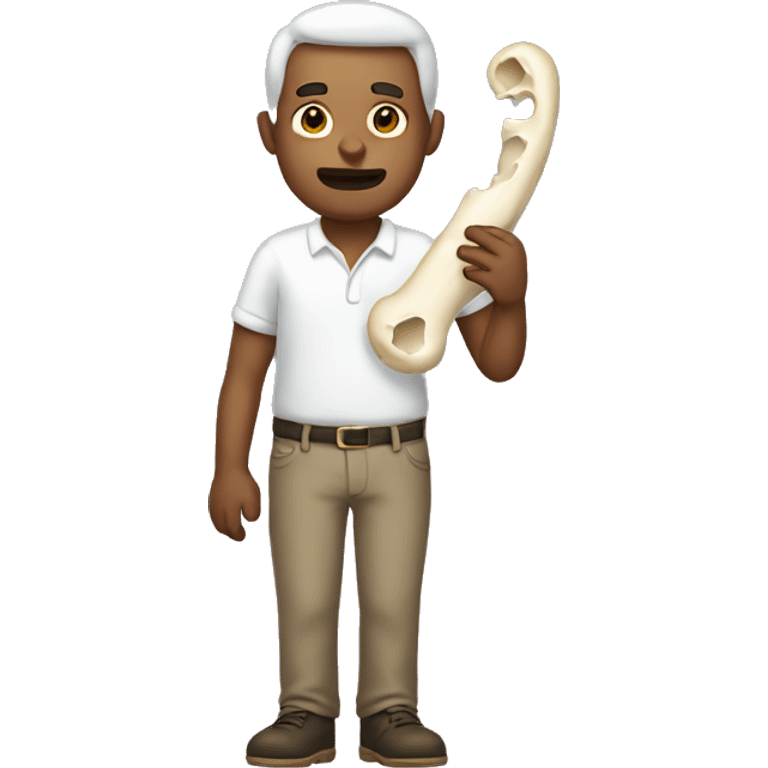 man holding bone emoji