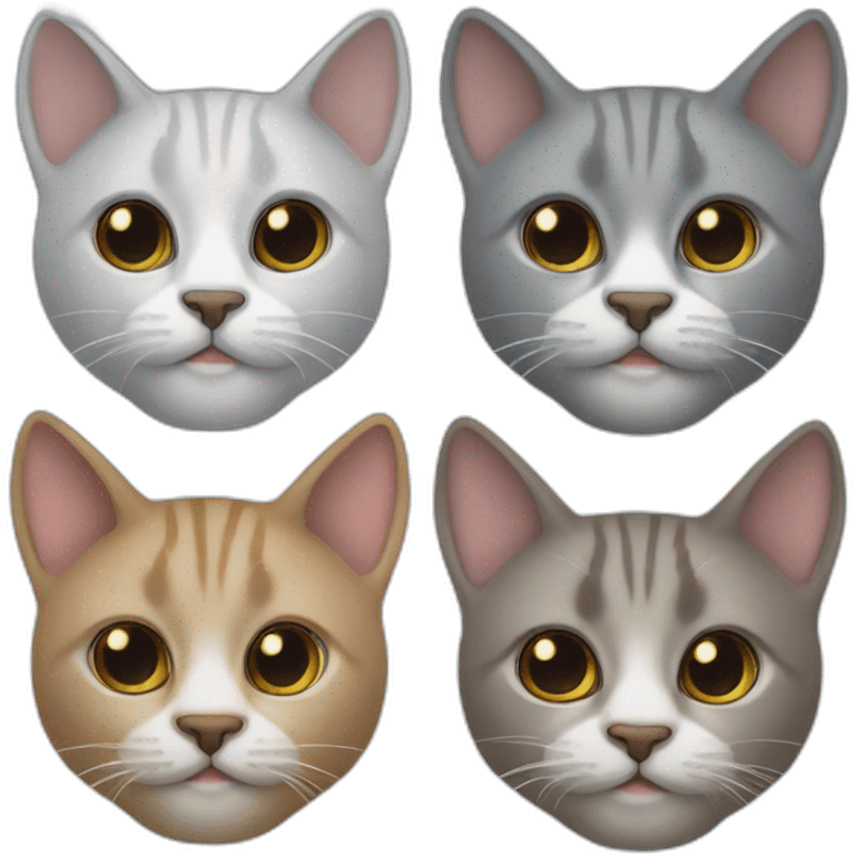 Gato con 3 cabezas emoji