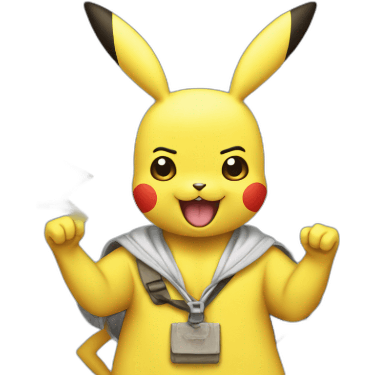 Picachu con bantman emoji