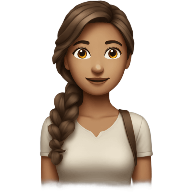 brown haired girl portrait emoji