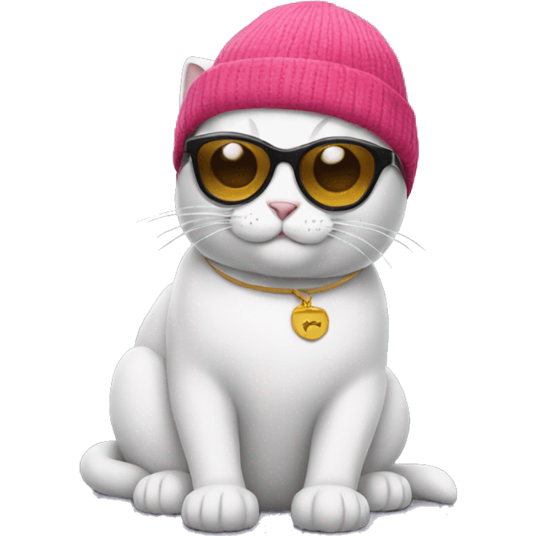 Cat with sunglasses and beanie emoji