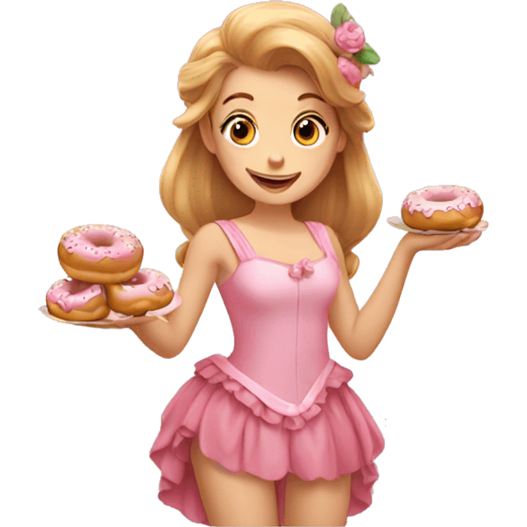 Thumbelina with doughnuts emoji