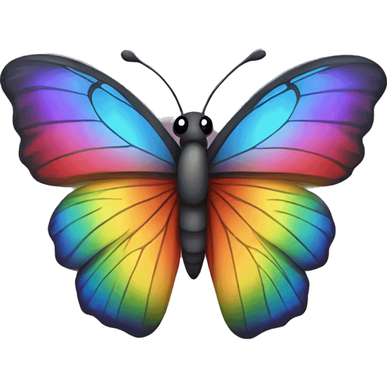 Butterfly with rainbow wings emoji