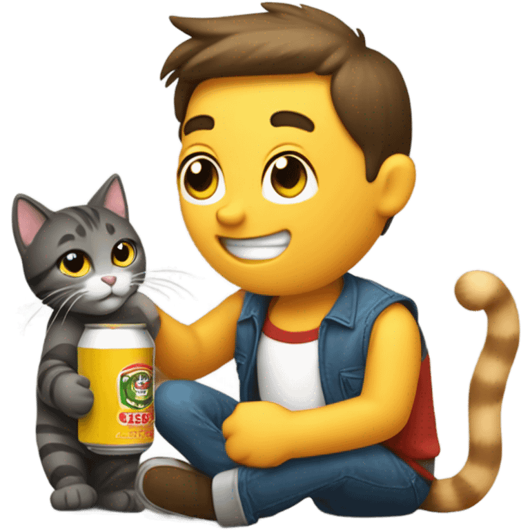 Drinking beers with my cat emoji