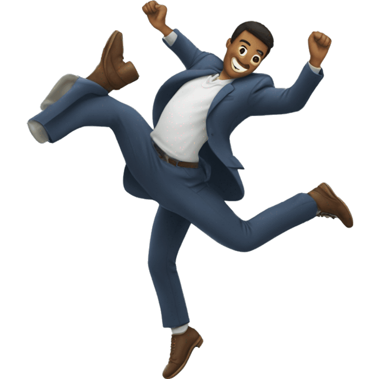 man jumping in the air and clicking his heels together emoji