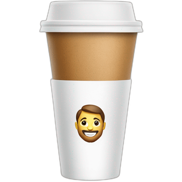 business portrait on a coffee to go cup emoji