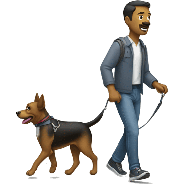 dog walking man on leash  emoji