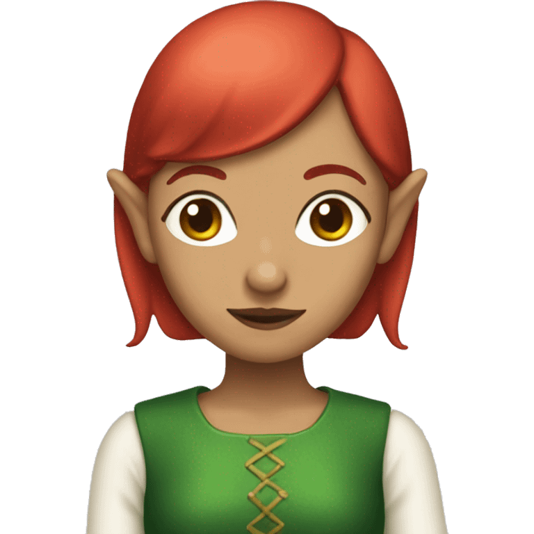 Female elf with a red bob cut emoji