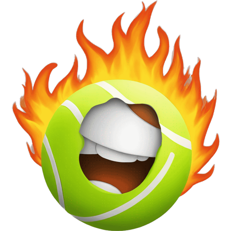 tennis ball on fire emoji