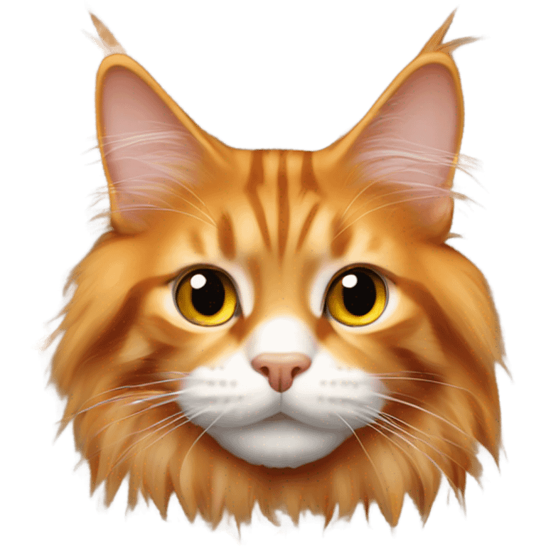 Orange Maine coon car emoji