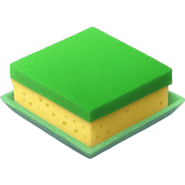 green flat square dish sponge emoji