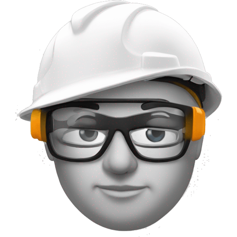 construction white hard hat helmet safety glasses emoji