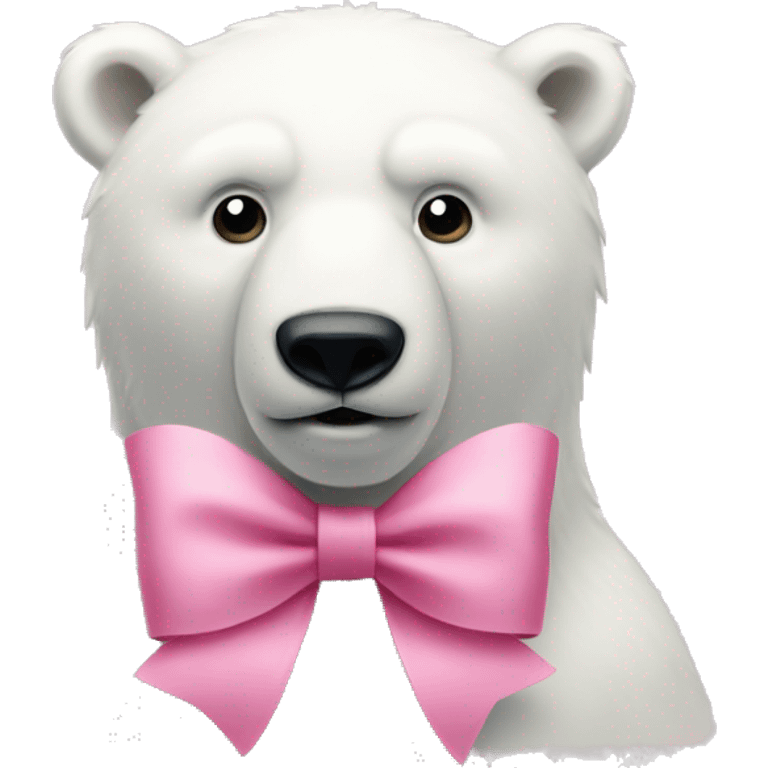 polar bear with a pink bow on its head emoji